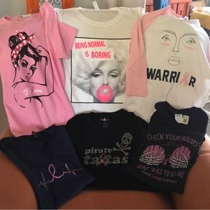 Breast Cancer Awareness Tee Shirt bundle + Marilyn Monroe